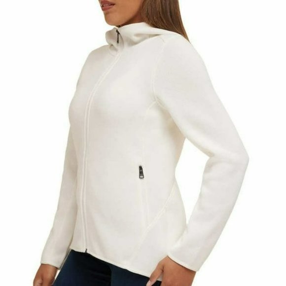 NWT Andrew Marc Cozy Hi-Low Soft Fleece Full Zip Hooded Jacket - Picture 3 of 10